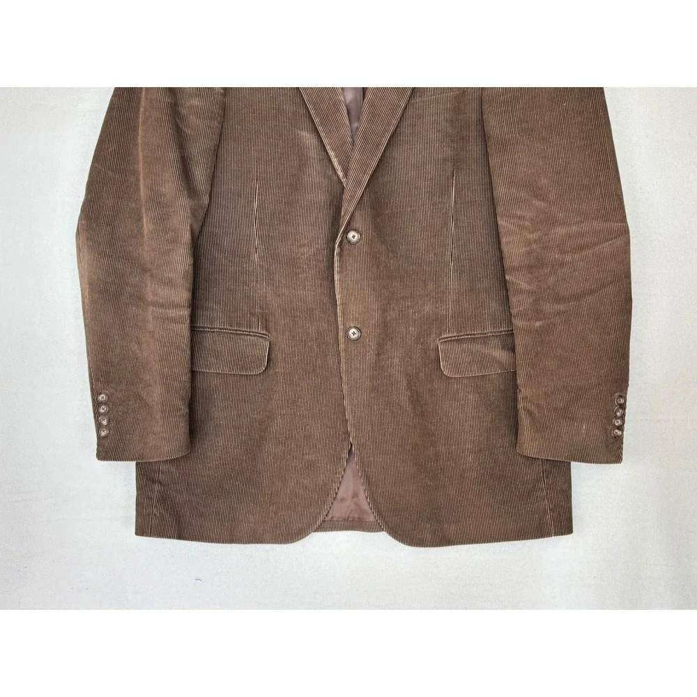 VTG LANDS' END Brown Corduroy Blazer Sport Coat Jacket Men's Office‎ Work 42L